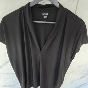 Buffalo David Bitton Black Drape Neck Blouse